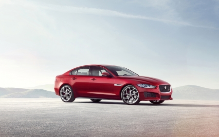 jaguar xe s - red, british, jaguar, landscape