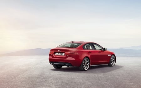 jaguar xe s - landscape, jaguar, british, red