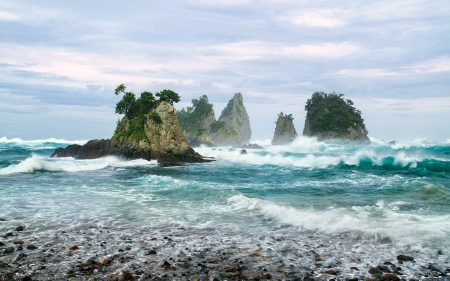 Beach at Minokaka Rocks, Japan - nature, beach, seas, japan