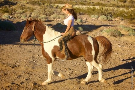 Riding - sexy, horse, cowgirl, dirt, model