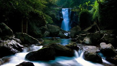 Peaceful Place - river, water, rocks, falls