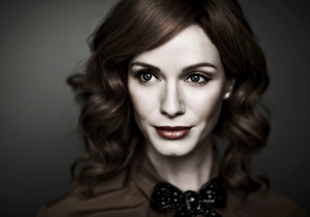 Christina Hendricks - woman, actress, redhead, girl, christina hendricks, black, model