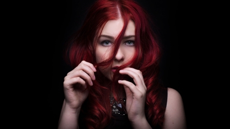 RedHead - head, girl, Red, model