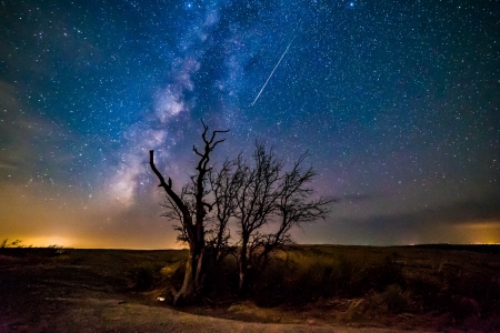 Comet Dust over Enchanted Rock \ - space, fun, nature, desert, comet, stars, cool