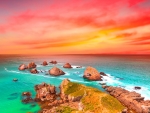 magnificent colorful ocean sunset hdr