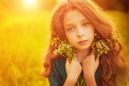 Girl - flowers, cute, girl, photography