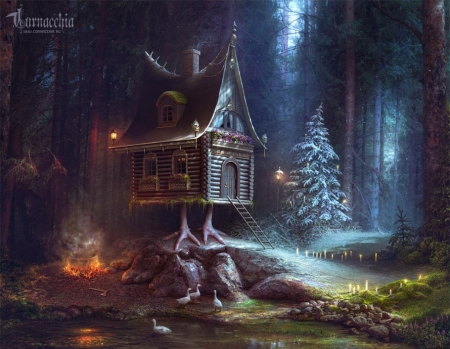 Fantasy - house, fantasy, art, digital