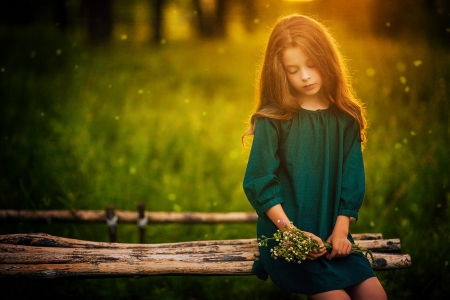 Girl - abstract, flowers, girl, photography