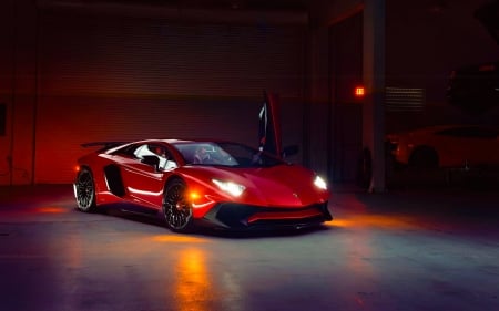 Lamborghini Aventador - fast, lamborghini, aventador, red