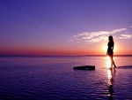 Girl at Beach Sunset