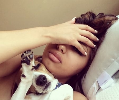 Monday morning... - beauty, photography, girl, sleep, dog