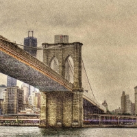 fabulous textured photo of brooklyn bridge hdr