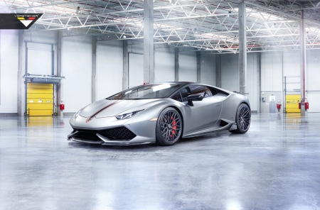 Lamborghini-Huracan - sports car, silver, black rims, lambo