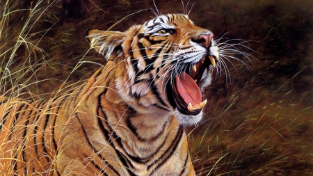 Tiger - animal, painting, tiger, art