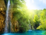 sunny waterfall