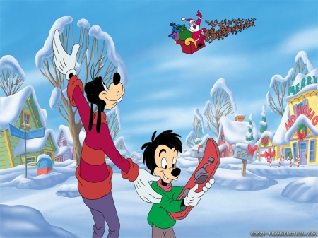 goofy - christmas, snow, santa, goofy