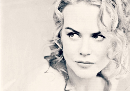 Nicole Kidman - white, woman, face, actress, nicole kidman, girl, bw, black