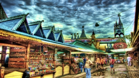 market place in russia hdr - market, stolls, hdr, people