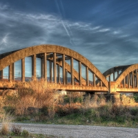 old cement arch bridge hdr