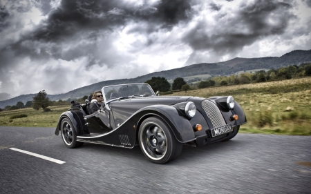 morgan plus 8 speeding - car, convertible, speed, higheway