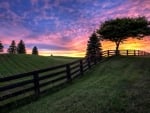 countryside hills sunset