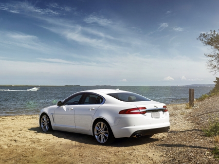 jaguar xf awd - beach, british, ocean, jaguar