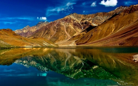 wonderful mountain reflection in a lake