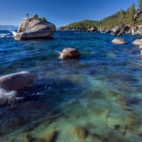 gentle waves on lake tahoe shore