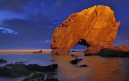 Beach - sand, rock, wave, beach, tree, nature