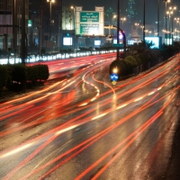 highway light in riyadh in long shutter