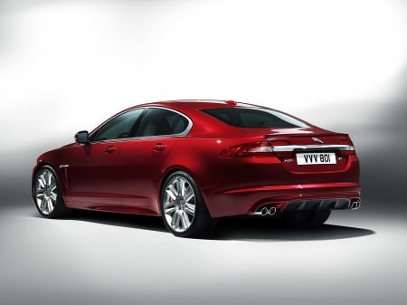 jaguar xfr - jaguar, sedan, british, red