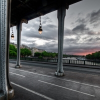 river overpass in paris hdr