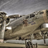 nose art on a vintage B-17 hdr