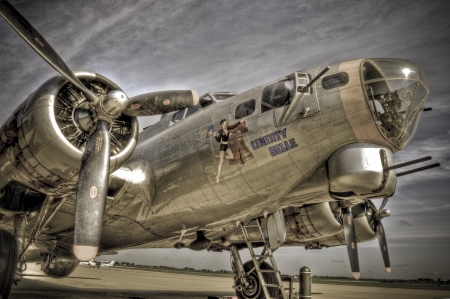 nose art on a vintage B-17 hdr