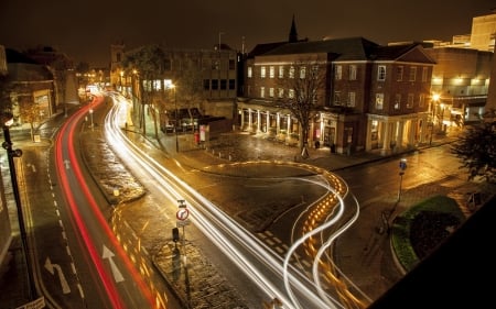 street light in long exposure - long exposure, city, lights, streets