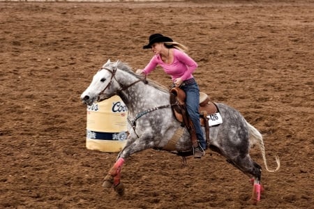 Barrel Racing Queen - style, girls, western, women, barrels, models, hats, cowgirls, spurs, horses, rodeo, fun, female, boots, blondes