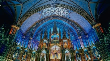 notre dame basilica hdr - figures, cathedral, basilica, ceiling, hdr