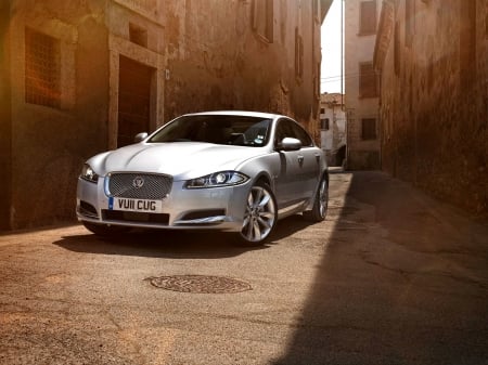 jaguar xf - house, british, road, jaguar