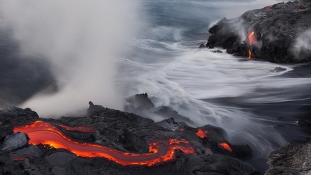 Magma Flow - steam, oceans, nature, flow, magma, forces of nature