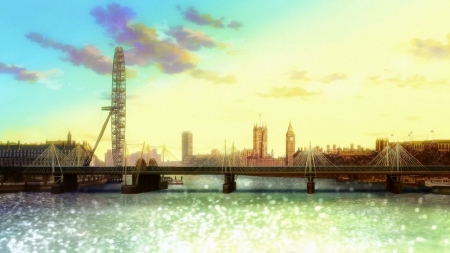 Anime London - London, Nature, Scenery, Bridge, River, Anime