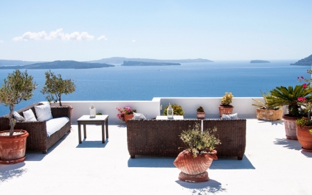 Santorini - view, house, santorini, greece