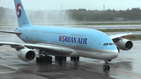 Korean Air Airbus A380-800 First Flight - Narita International Airport - transport, a380-800, plane, airbus, korean air