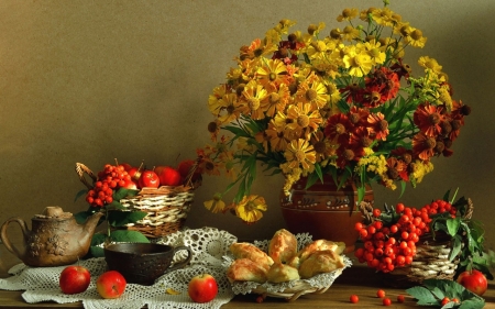 Still Life - still, flowers, photo, fruits, life