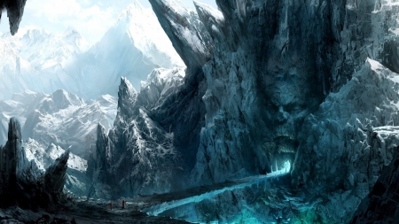 Creepy Gate - nature, ice, mountain, gate