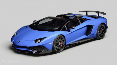 2016-Lamborghini-Aventado - sports car, black rims, 2016, blue