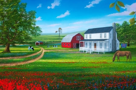 Country Living - attractions in dreams, horses, love four seasons, houses, beautiful houses, paintings, farms