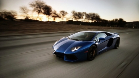 Lomborgini - lamborghini, car, aventador, blue