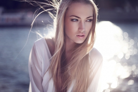 Blonde - women, beauty, girl, lips, hair, eyes, lovely, beautiful, long