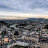 lovely panorama view of salzburg austria hdr