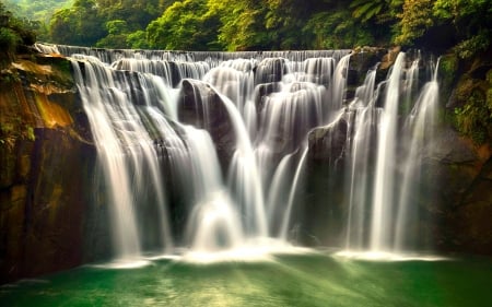 Shifen Waterfall, Tiawan - tiawan, nature, waterfall, rocks